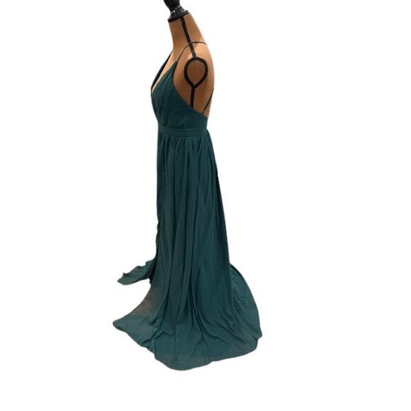 Lulus Ballroom Bliss Emerald Green Pleated Maxi Dress - Small - Picture 3 of 11